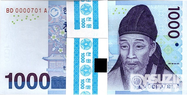 2007년 다 1000원(3차)권 100장 관봉 다발- 준솔리드, 로테이터 노트 0000701~ / 미사용품