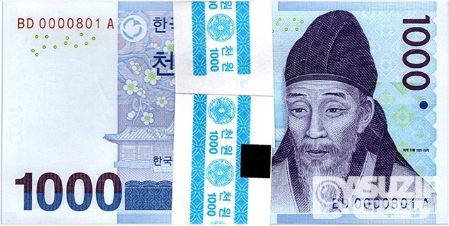 2007년 다 1000원(3차)권 100장 관봉 다발- 준솔리드, 로테이터 노트 0000801~ / 미사용품