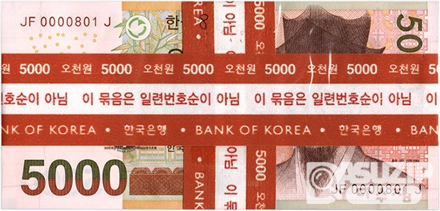 2006년 마 5000원권(5차) 00008포인트 100장 다발(연속번호 아님)/ 미사용품