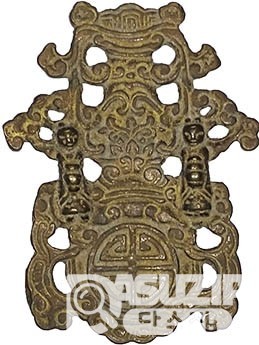 사판화 당초문 열쇠패 - 귀면 - 사동 수문 불로초, 쌍동 수문 불로초