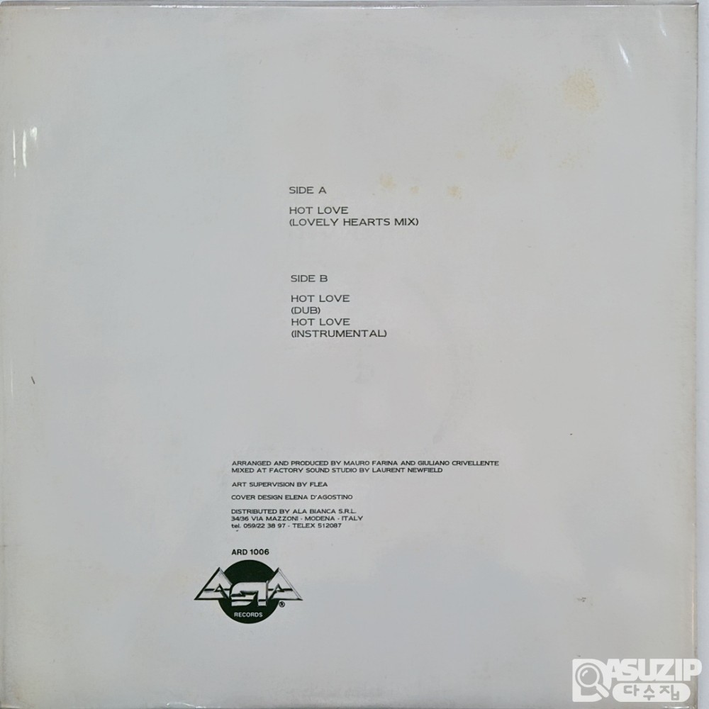 Jenny Kee의 "Hot Love"는 1988년에 발매된 12인치 맥시 싱글 앨범