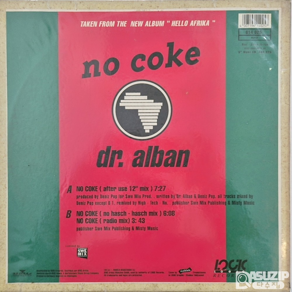 터 알반(Dr. Alban)의 1990년 싱글 "No Coke"의 'The Twelve Inch Remixes' 버전