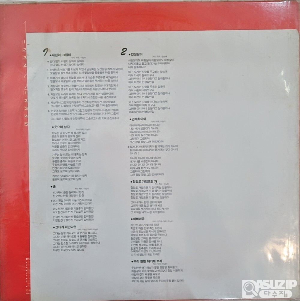 1989년 이남이의 2집 앨범 '내집이 그립네/인생앓이'