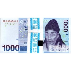 2007년 다 1000원(3차)권 100장 관봉 다발- 준솔리드, 로테이터 노트 0000801~ / 미사용품