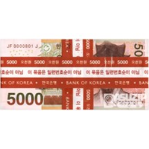 2006년 마 5000원권(5차) 00008포인트 100장 다발(연속번호 아님)/ 미사용품