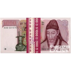 1983년 나 1000원(2차) 양성기호 '다나다 53..' 100장 관봉 다발/ 미사용품