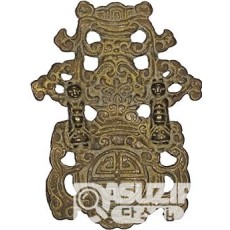 사판화 당초문 열쇠패 - 귀면 - 사동 수문 불로초, 쌍동 수문 불로초