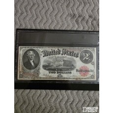 미국 고화폐 누드: 마지막 대형 지폐 2달러 미품 / 라지 사이즈(Large Size) 노트